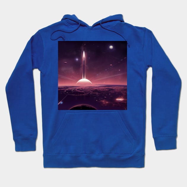 Interplanetary Spaceport Hoodie by Grassroots Green